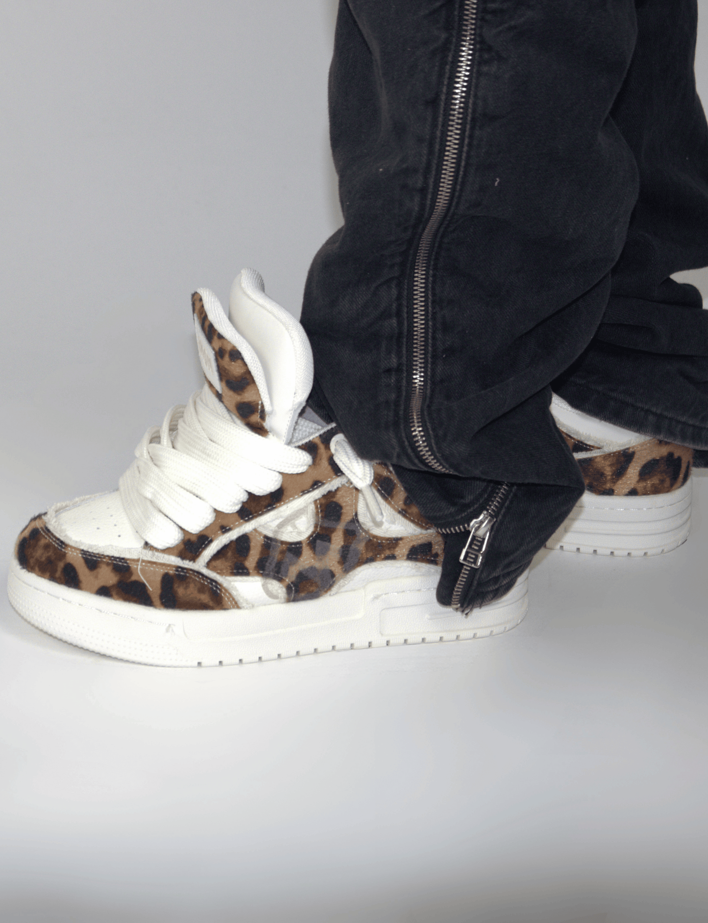 Leopard Double Tongue Sneakers