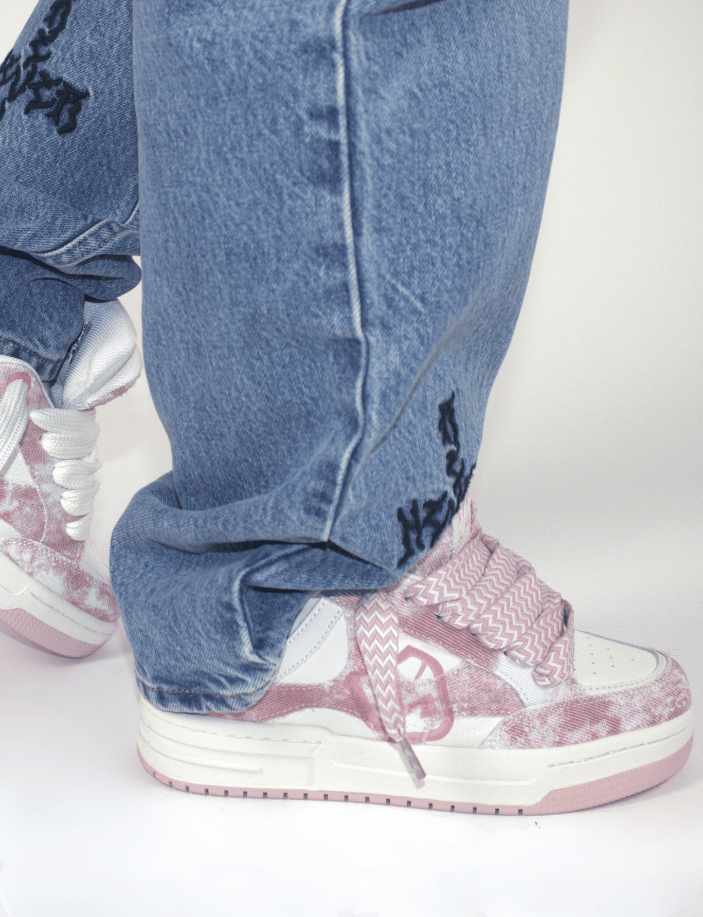 Pink Double Tongue Sneakers