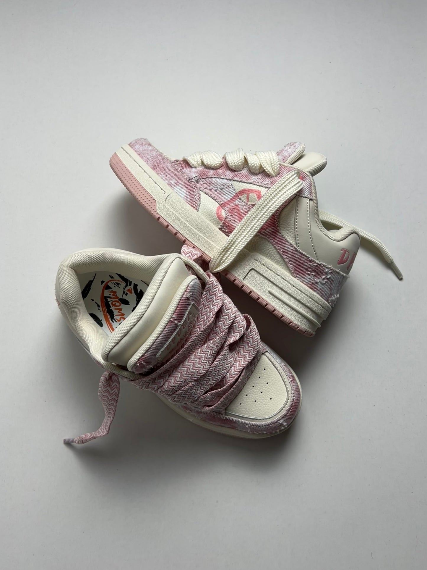 Pink Double Tongue Sneakers