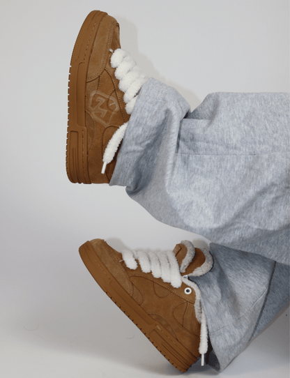 Plush Double Tongue Sneakers