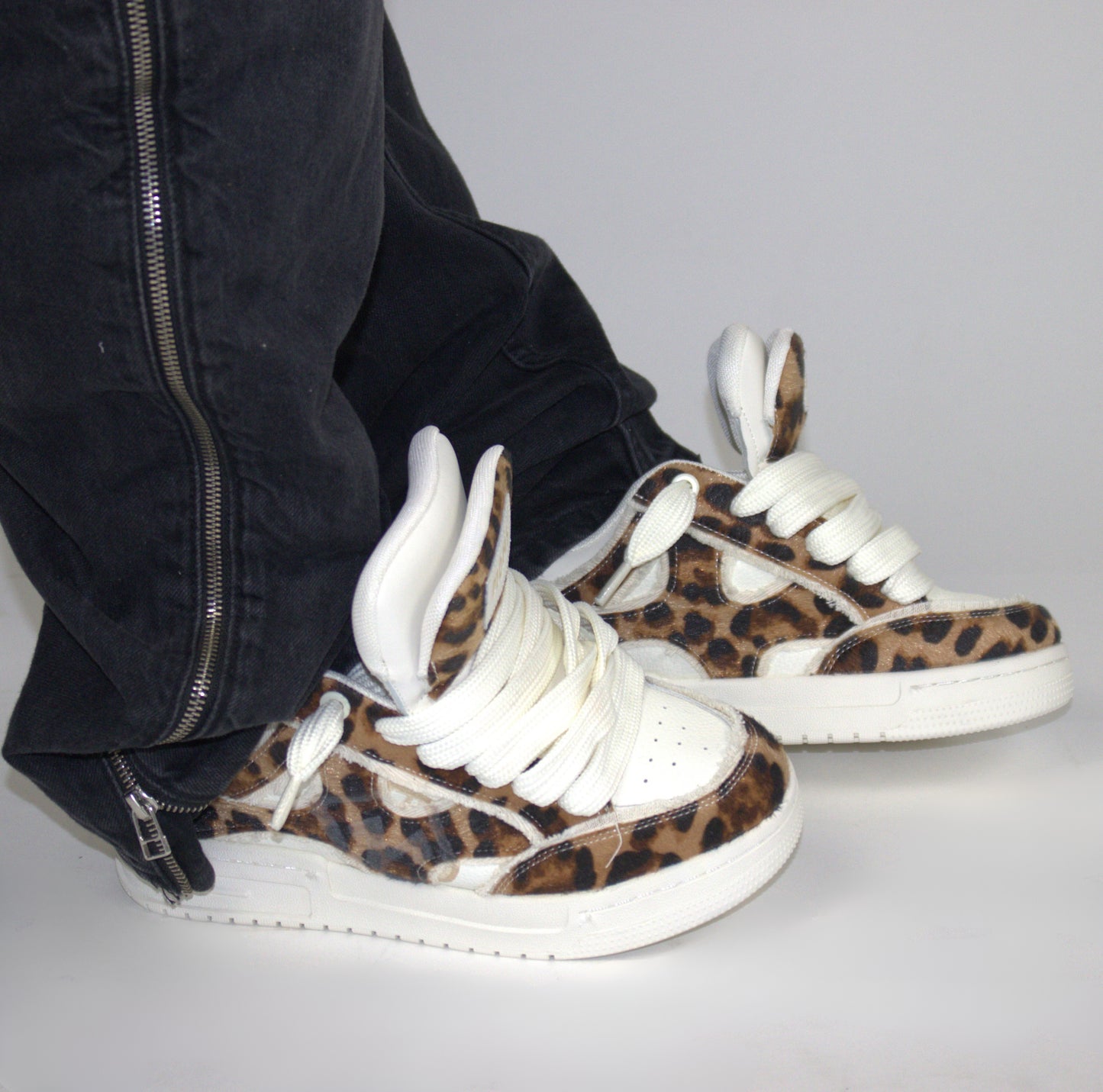 Leopard Double Tongue Sneakers