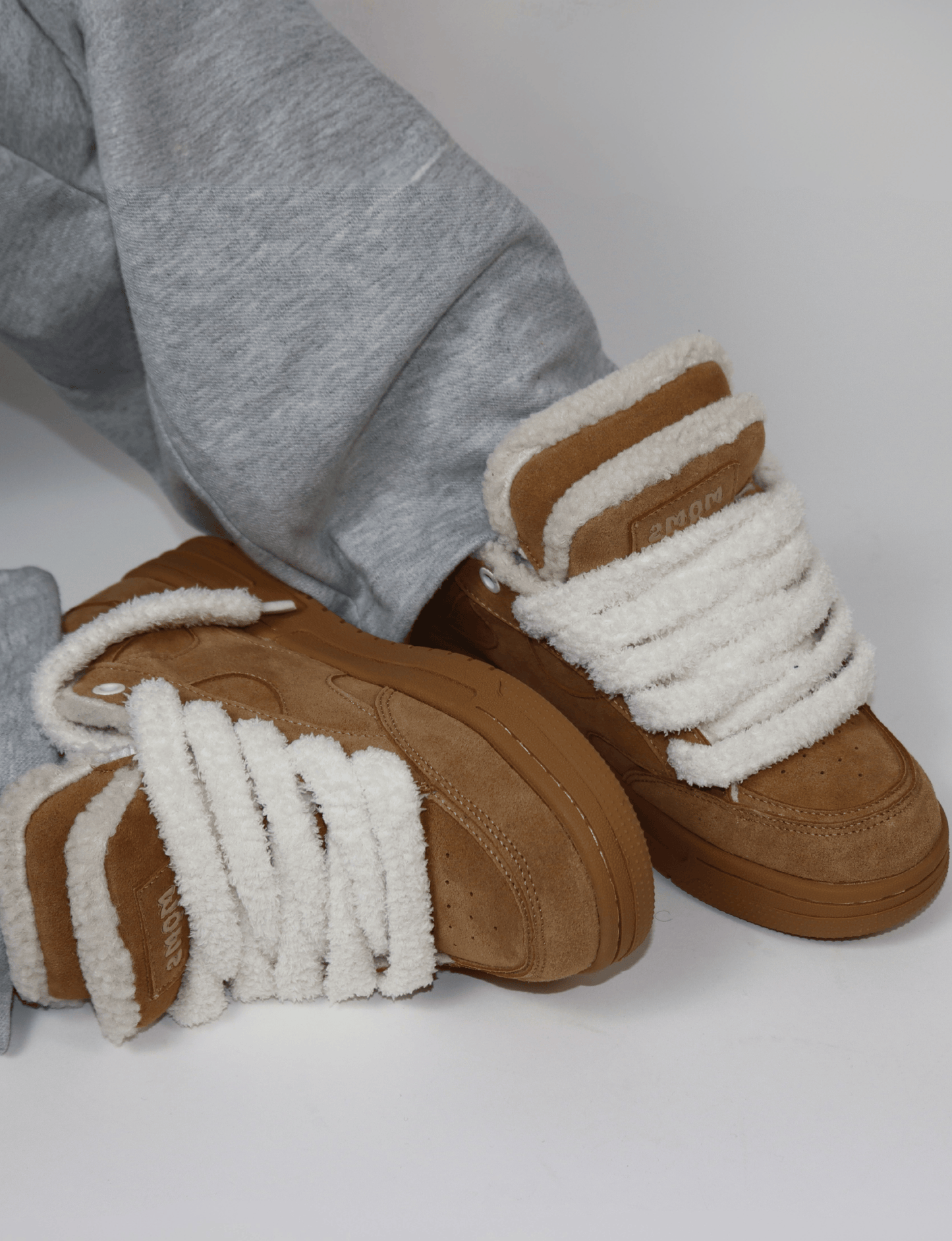 Plush Double Tongue Sneakers