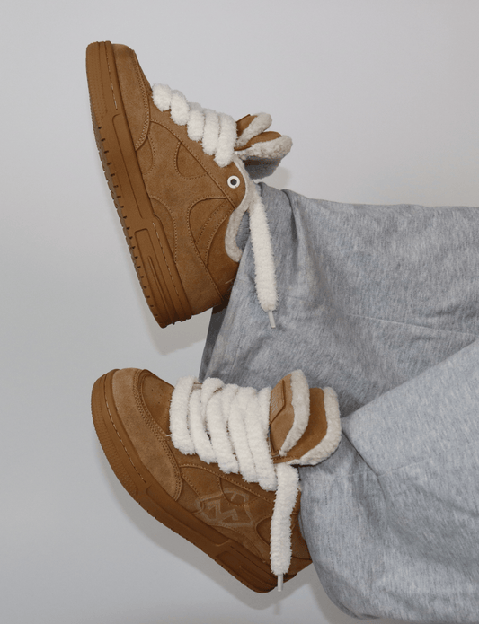 Plush Double Tongue Sneakers