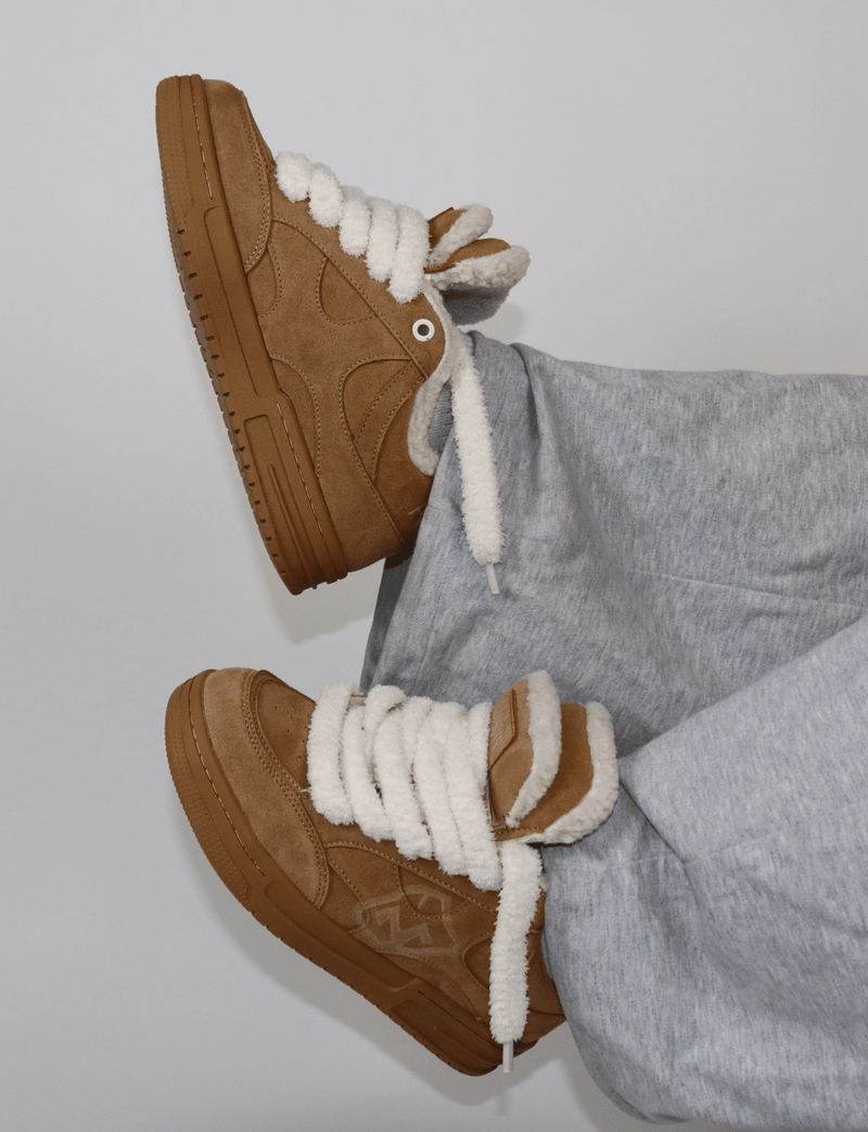 Plush Double Tongue Sneakers