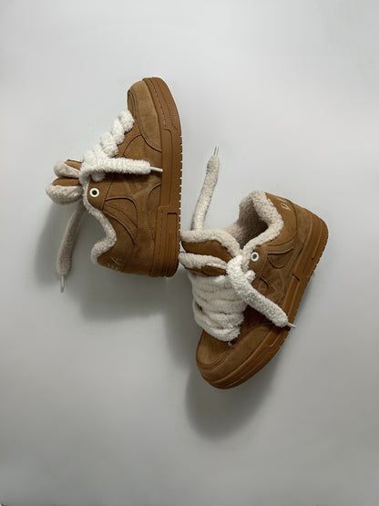 Plush Double Tongue Sneakers