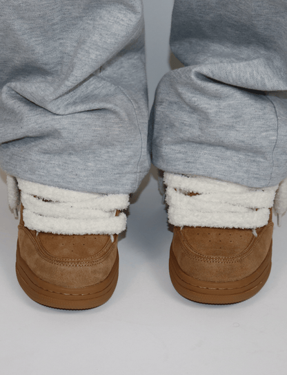 Plush Double Tongue Sneakers