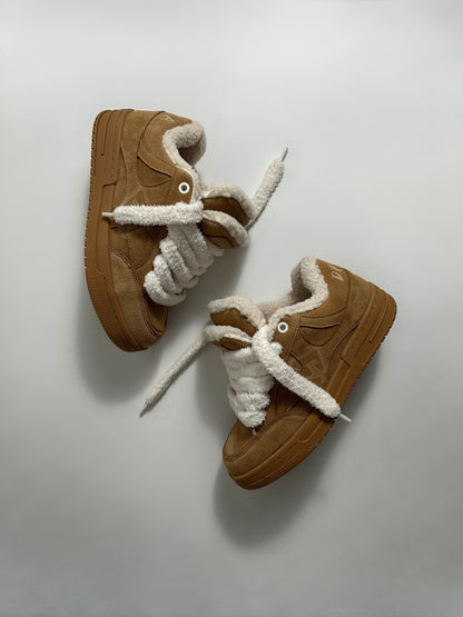 Plush Double Tongue Sneakers