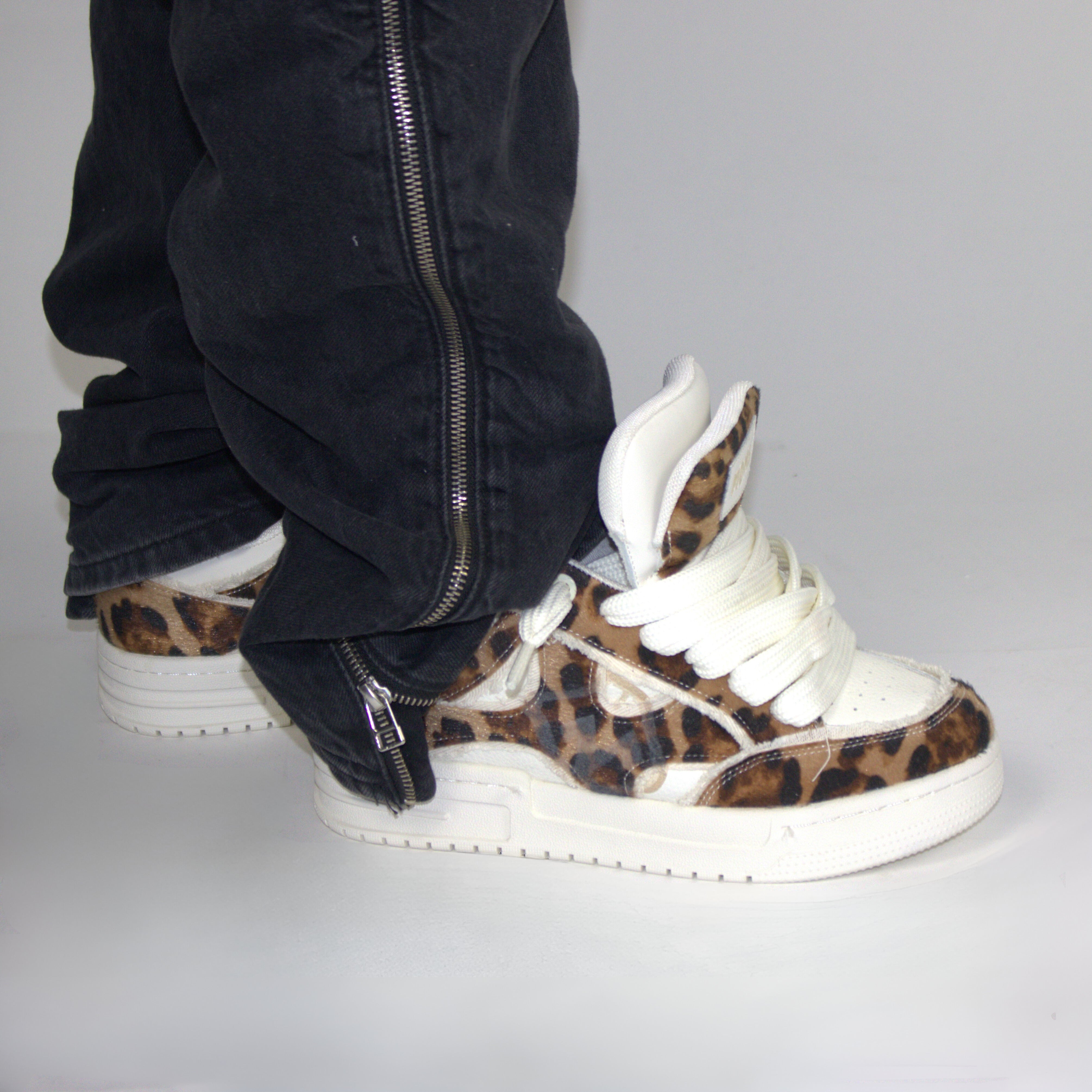 Leopard Double Tongue Sneakers