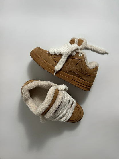 Plush Double Tongue Sneakers
