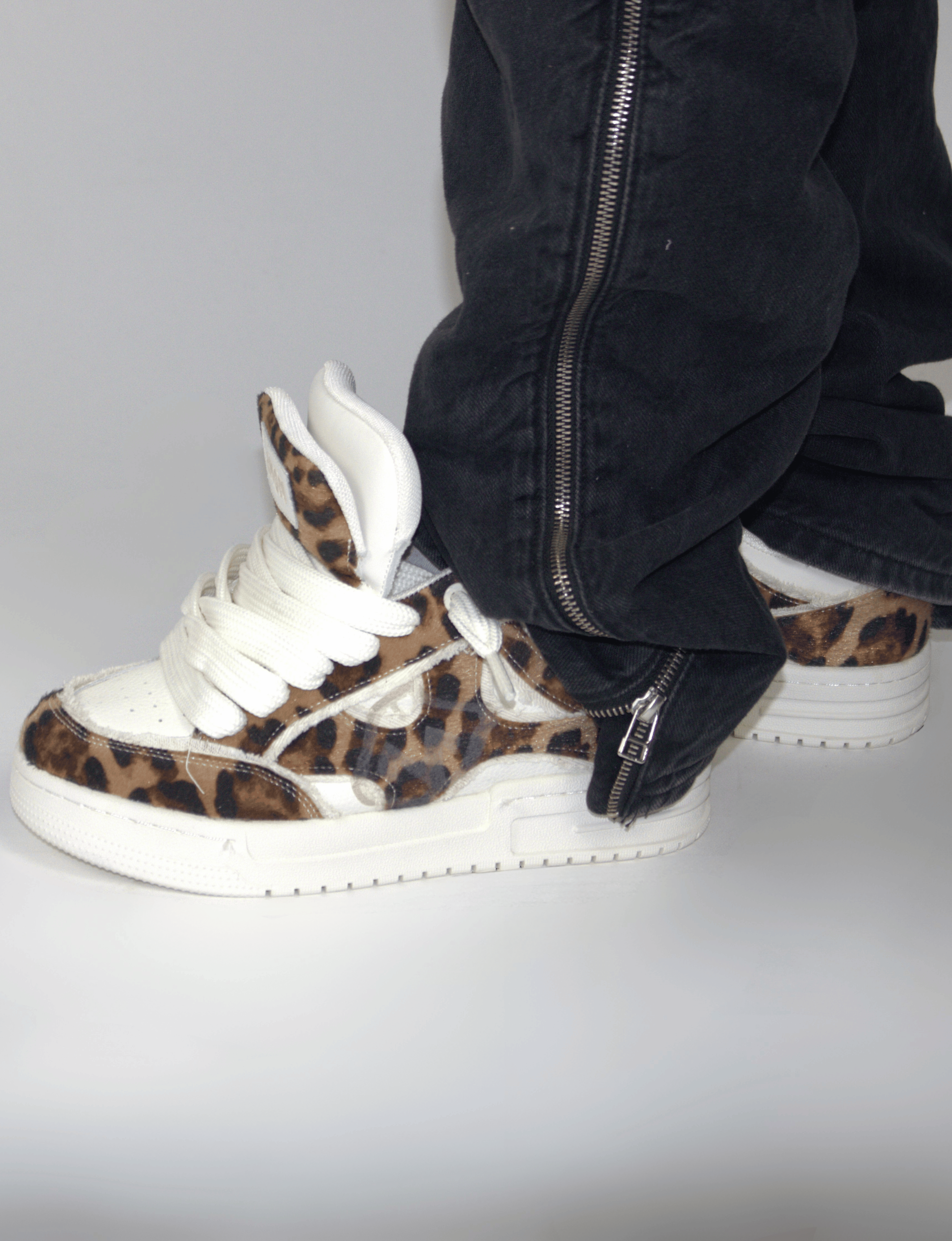 Leopard Double Tongue Sneakers