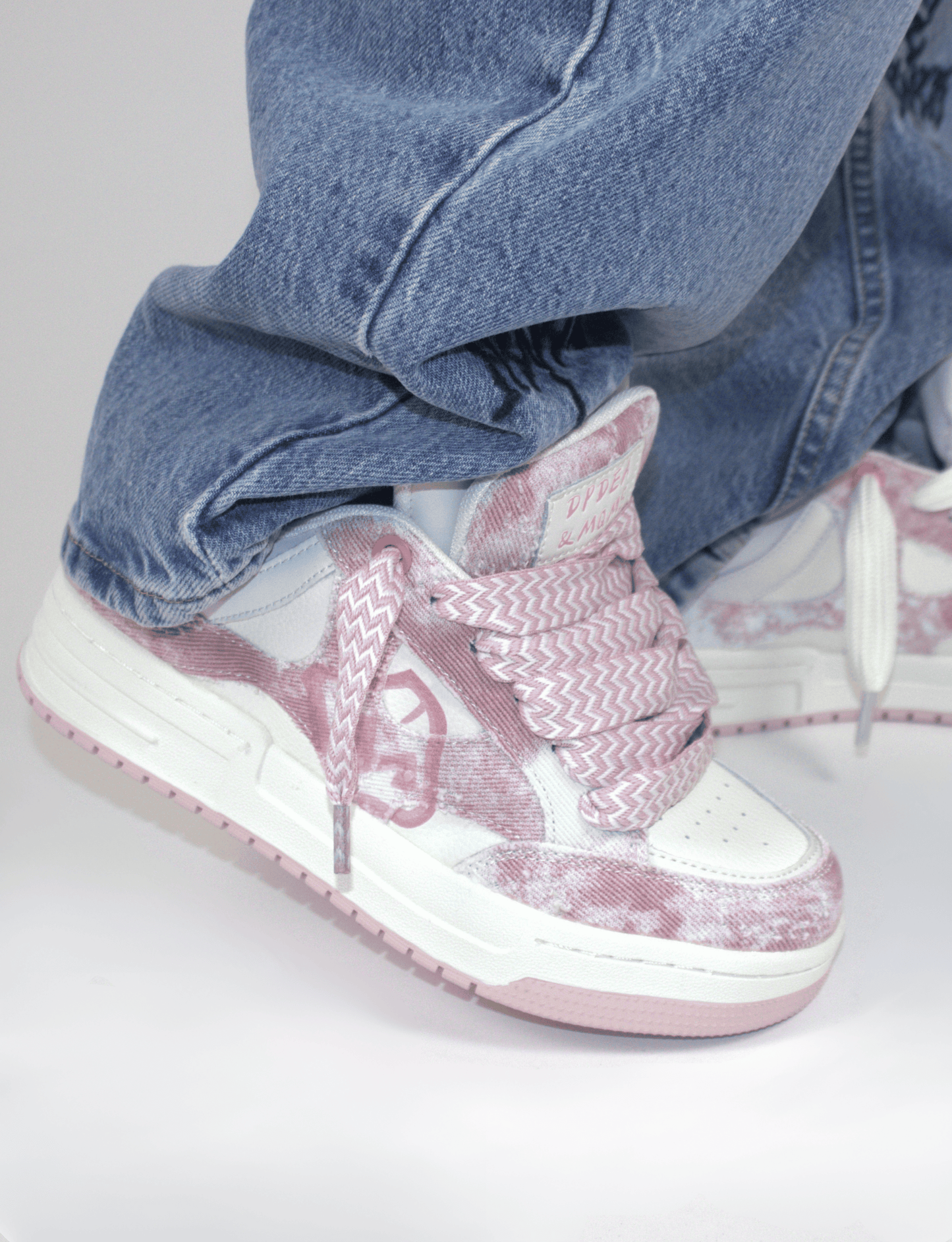 Pink Double Tongue Sneakers