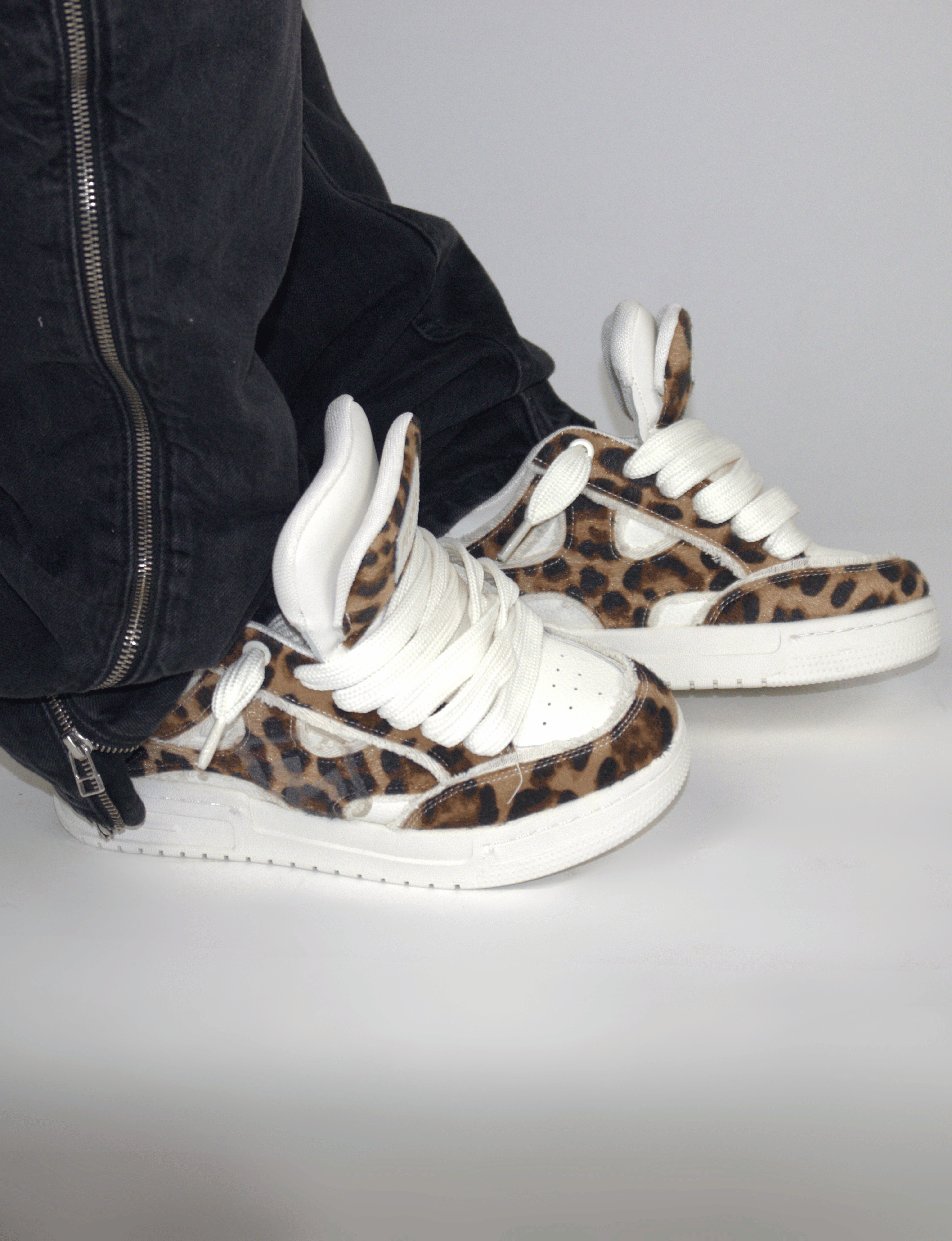 Leopard Double Tongue Sneakers