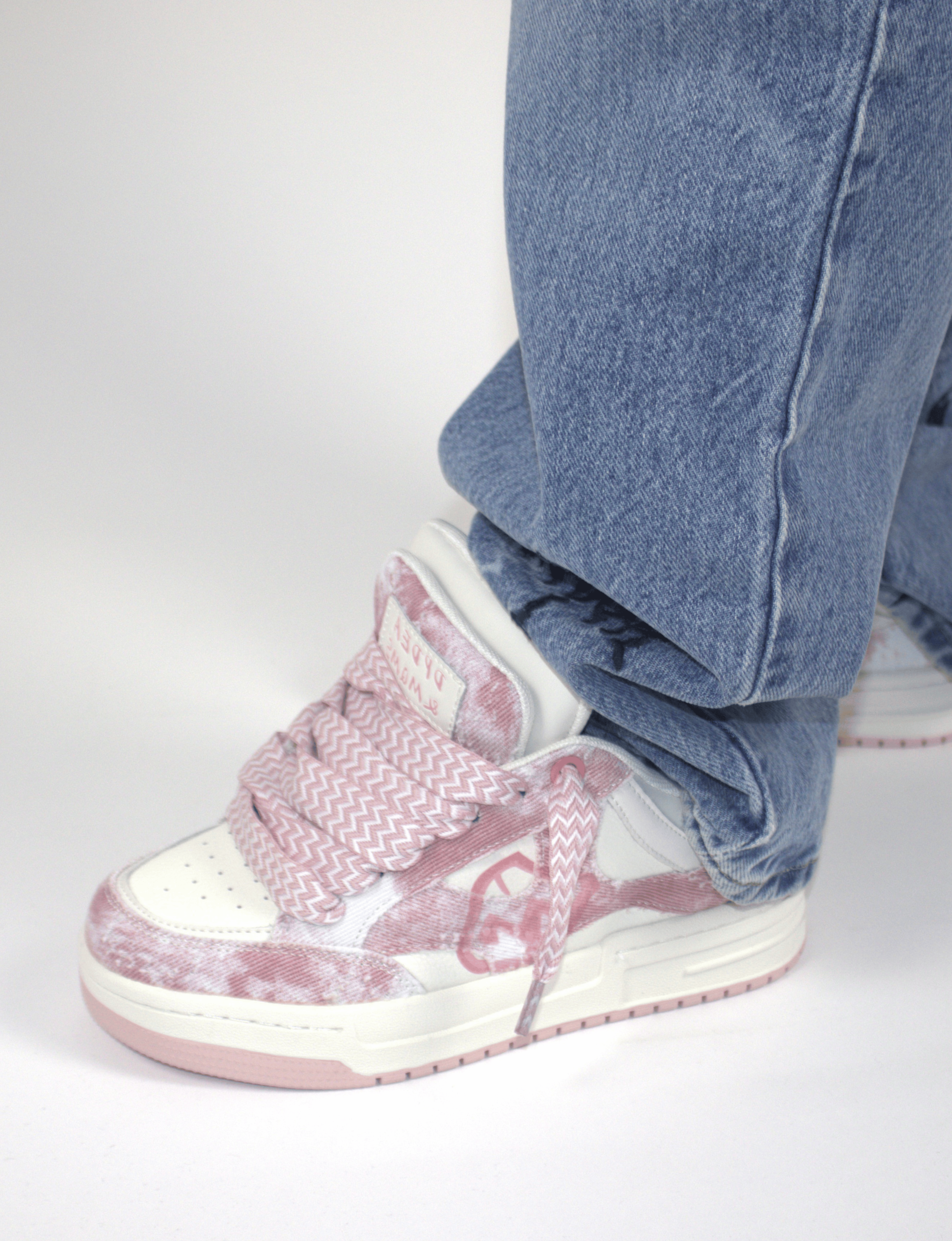 Pink Double Tongue Sneakers