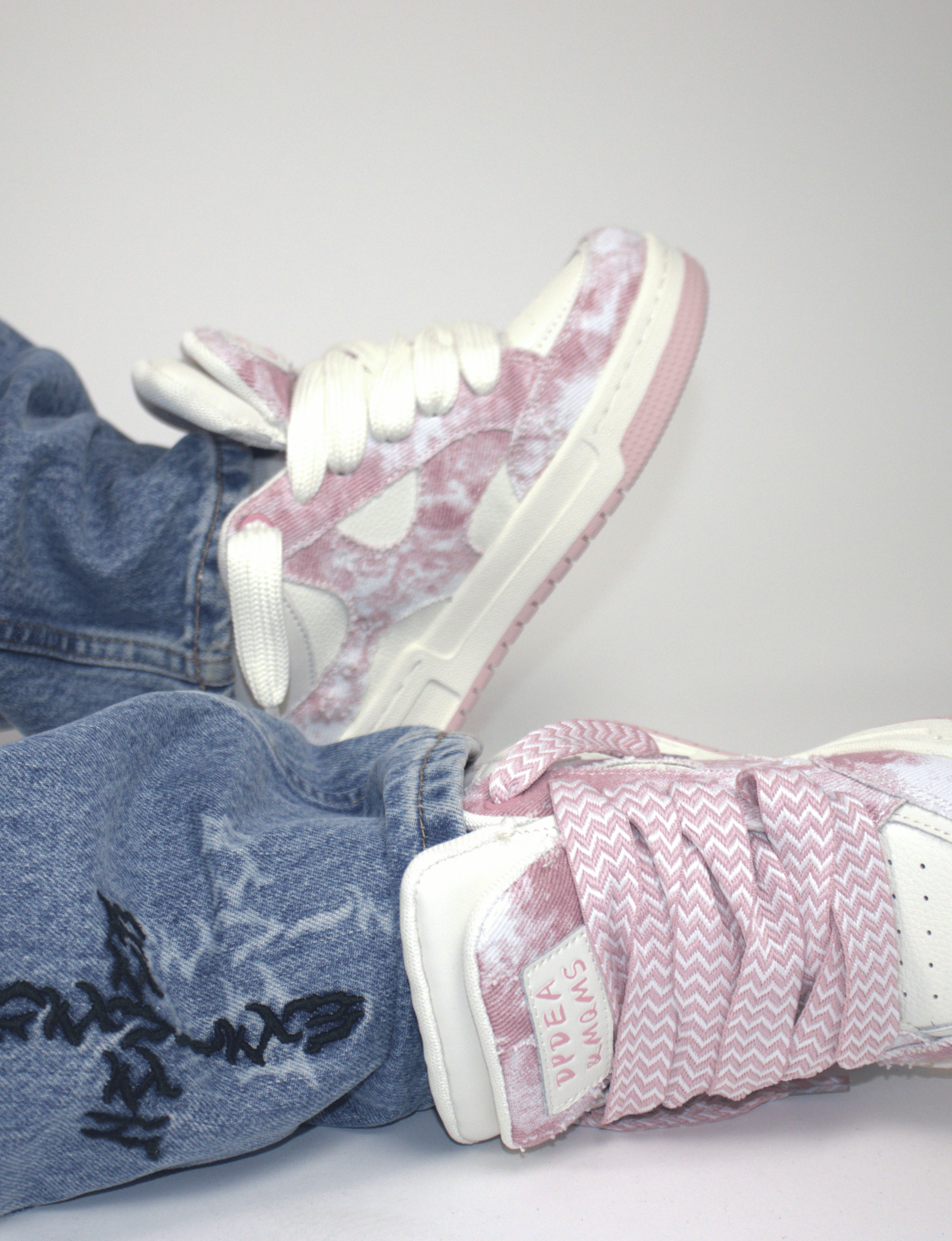 Pink Double Tongue Sneakers
