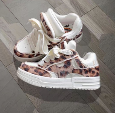 Leopard Double Tongue Sneakers