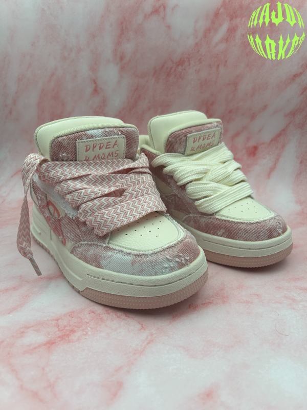 Pink Double Tongue Sneakers