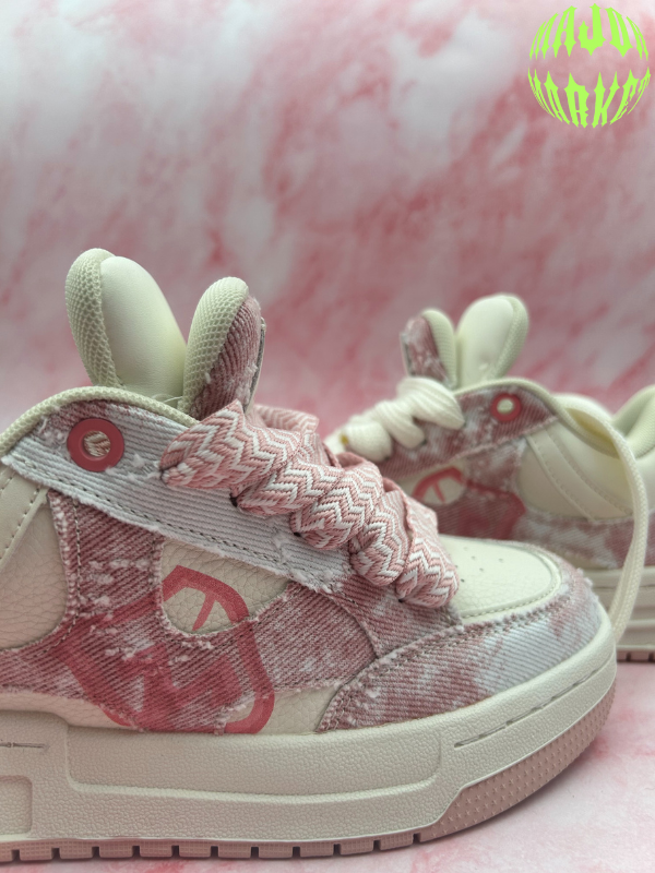 Pink Double Tongue Sneakers