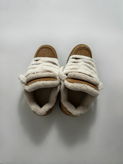 Plush Double Tongue Sneakers